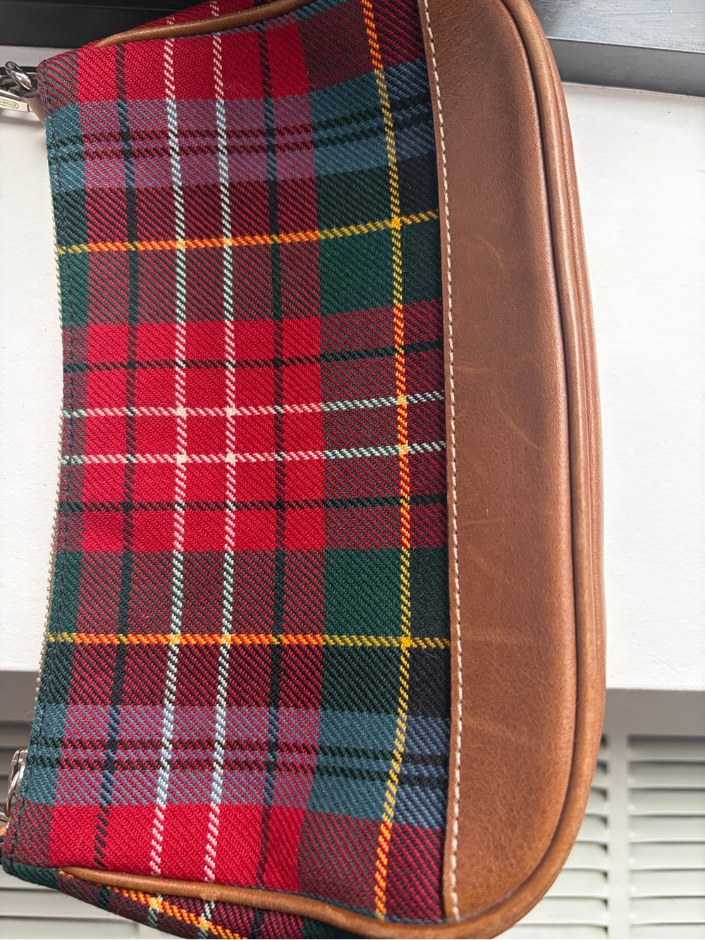 VINTAGE COACH Y2K Plaid Tartan Tassel Demi Pochette Mini Shoulder Baguette Purse - Picture 13 of 14